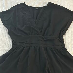 Chic Black V-Neck Wrap Dress